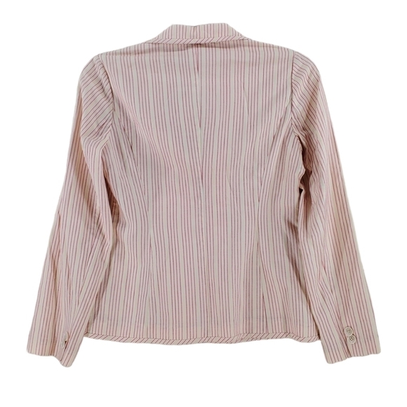 BCBG Blazer Skirt Textured Stripe Beige Red US M Chinese Sz 67-96 New New w/ Tag - Picture 4 of 15